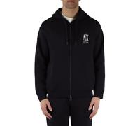 Armani Exchange Icon Project, Emboidered Logo, Full Zip Felpa con Cappuccio, Navy Scuro, M Uomo
