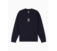 Armani Exchange Icon Project, Embroidered Logo, Crewneck Maglia di Tuta, Blu Scuro, XS Uomo
