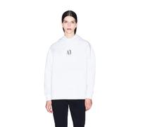Armani Exchange Icon Project, Embroidered Logo, Hooded, Felpa con Cappuccio Donna, Optic White, M