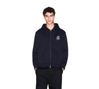 Armani Exchange Icon Project - Felpa con Cappuccio e Logo Ricamato, da Uomo, Blu Scuro, XS