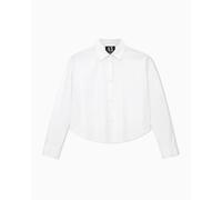 Armani Exchange Icon Project, Sustainable, Small Logo Embroidery Camicia, Bianco Ottico, M Donna