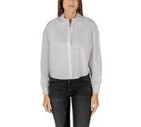 Armani Exchange Camicia Icon Project Sostenibile con ricamo logo piccolo Bianco ottico M donna