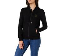 ARMANI EXCHANGE Icona, Cappuccio, Logo Oro Laterale, Zipped, Felpa con Cappuccio Donna, Nero, XS