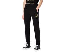 ARMANI EXCHANGE Icona, Gamba con risvolto, Logo oro laterale, Pantaloni, Pantaloni casual Uomo, Nero, S