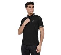 ARMANI EXCHANGE Icona, vestibilità regolare, dettaglio oro, Poloshirt, Polo Uomo, Nero, XS