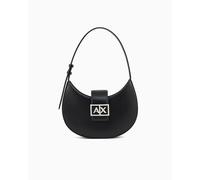 Armani Exchange Jodie, Silver Zip, Metal Logo, Hobo Donne, Nero, m