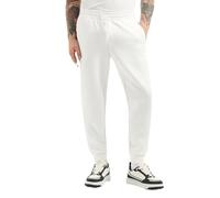 Armani Exchange Men Cuffed Sleeve Drawstring Waist Back Monogram Pants, Off White, L, bianco sporco, L