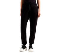 Armani Exchange Pantaloni da Donna Essential, Signature, Shiny Logo On Drawstring Sweatpants, Nero, M