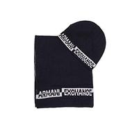 ARMANI EXCHANGE Knitwear Set Sciarpa, Cappello e Guanti, Blu (Navy 1510), Unica (Taglia Produttore: TU) (Pacco da 2) Uomo