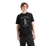 Armani Exchange Large Central Stacked AX Logo with Milanonew York Text Surrounding Regular Fit Tee T-Shirt, Nero, M Uomo