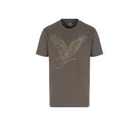 Armani Exchange Large Embroidered Eagle Regular Fit Cotton Jersey T-Shirt, Nero, XXL Uomo
