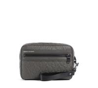 Armani Exchange Liam Borsa da toilette grigio, pelle sintetica, uomo