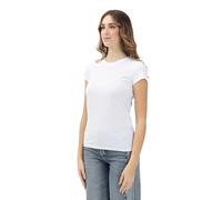 Armani Exchange Limited Blue Edition Crewneck Slim Fit Box Logo Tee T-Shirt, Bianco Ottico, XS Donna