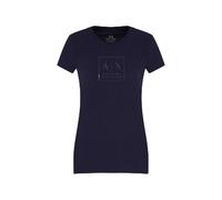 Armani Exchange Limited Blue Edition Crewneck Slim Fit Box Logo Tee T-Shirt, Blau, S Donna