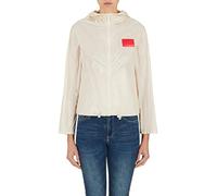 Armani Exchange Logo da donna, toppa sul davanti, cappuccio e fascia in vita regolabile, protezione antivento ISO, Extra Small