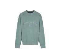 Armani Exchange Logo da Uomo 91, Crew Neck, Wrist Cuffs, Felpa, Verde, L, Balsamo Verde, L