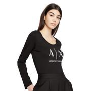 Armani Exchange Logo LS Maglietta a Maniche Lunghe, Nero (Black 1200), XS Donna