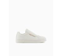Armani Exchange London, Metal Gold Logo, Slip On, Scarpe da Ginnastica Donna, Bianco Sporco, 41 EU