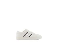 Armani Exchange London, Side Stripes, Color Contrast, Scarpe da Ginnastica Donna, Bianco Nero, 36 EU