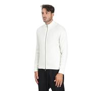 Armani Exchange Long Sleeve Back Logo Patch Zip Closure Maglione Cardigan, Bianco Sporco, XL Uomo