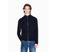 Armani Exchange Long Sleeve Back Logo Patch Zip Closure Maglione Cardigan, Navy Scuro, L Uomo