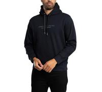 Armani Exchange Long Sleeve Drawstring, Front On Tone Logo Felpa con Cappuccio, Navy Scuro, L Uomo
