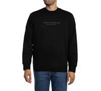 Armani Exchange Long Sleeve, Front On Tone Logo Maglia di Tuta, Nero, S Uomo