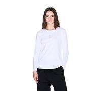 Armani Exchange Long Sleeve Strass Front Logo Print Regular Fit Maglietta, Bianco, S Donna