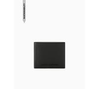 Armani Exchange Madrid, Essential, Bicoloured Metal Logo, Portafoglio Bi-Fold da Uomo, Nero, Taglia Unica