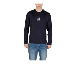 Armani Exchange - Maglieria Stampata a Maniche Lunghe e Girocollo - - Tops - Uomo - Blu - 2XL