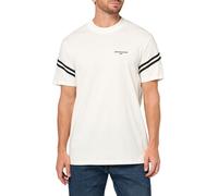 Armani Exchange Arm Band Text Logo Tee T-Shirt, Bianco Sporco, L Uomo