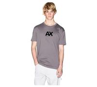 Armani Exchange Maglietta a Maniche Corte da Uomo con Logo Stampato Rotondo, Dark Gull Gray, XXL