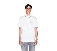 Armani Exchange Maglietta a Maniche Corte da Uomo, con Logo Three-Button Collar, Colore Bianco, M, Bianco Sporco, M