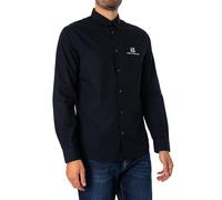 Armani Exchange A| x Maglietta a Maniche Lunghe con Logo, Navy Scuro, S Uomo