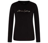 Armani Exchange - Magliette a Manica Lunga in Cotone Nera - - Tops - Donna - Nero - L
