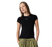 Armani Exchange Maglietta da Donna a Maniche Corte, con Logo, Nero, S