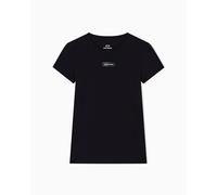 Armani Exchange Maglietta da Donna a Maniche Corte, con Logo, Nero, XS