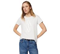 Armani Exchange Maglietta da Donna a Maniche Corte con Logo Stampato Regular Boxy Fit, Bianco Ottico, S