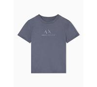 Armani Exchange Maglietta da Donna a Maniche Corte con Logo Stampato Regular Boxy Fit, Taglia XS, Chill Steel, XS
