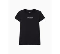 Armani Exchange Maglietta da Donna a Maniche Corte Milano New York, con Logo, Colore Nero, M, Nero, M