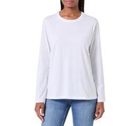 Armani Exchange Maglietta da Donna a Maniche Lunghe, con Logo Side Tone on Tone, Bianco, M, Bianco Ottico, M