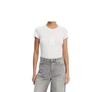 Armani Exchange Arte Sella, Foil Monogram Logo T-Shirt, Bianco Ottico, L Donna