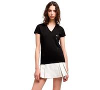 Armani Exchange Maglietta da Donna Arte Sella, Scollo a V, con Logo Tonal Lettering, Nero, L