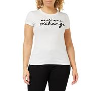 Armani Exchange Maglietta da Donna con Logo Pima Cotton Signature, Bianco, XS