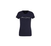 Armani Exchange Maglietta da Donna con Rhinestone Script Logo Cotton Crewneck Blueberry Jelly, M, Blueberry Jelly., M