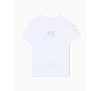 Armani Exchange Maglietta da Donna Regular Boxy Chest Logo, Bianco Ottico, S