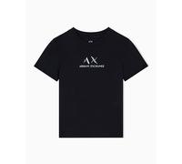 Armani Exchange Maglietta da Donna Regular Boxy Chest Logo, Nero, L