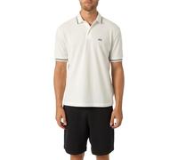 Armani Exchange 3D Embroidered Sleeves Logo Bicolor Collar Polo, Bianco Sporco, M Uomo