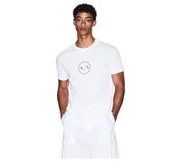 Armani Exchange Maglietta da Uomo con Logo Circle, Bianco Sporco, XL