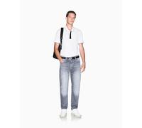 Armani Exchange Maglietta da Uomo Essential, a Righe Collar loged Button Cover Band Polo off White, M, Bianco Sporco, M